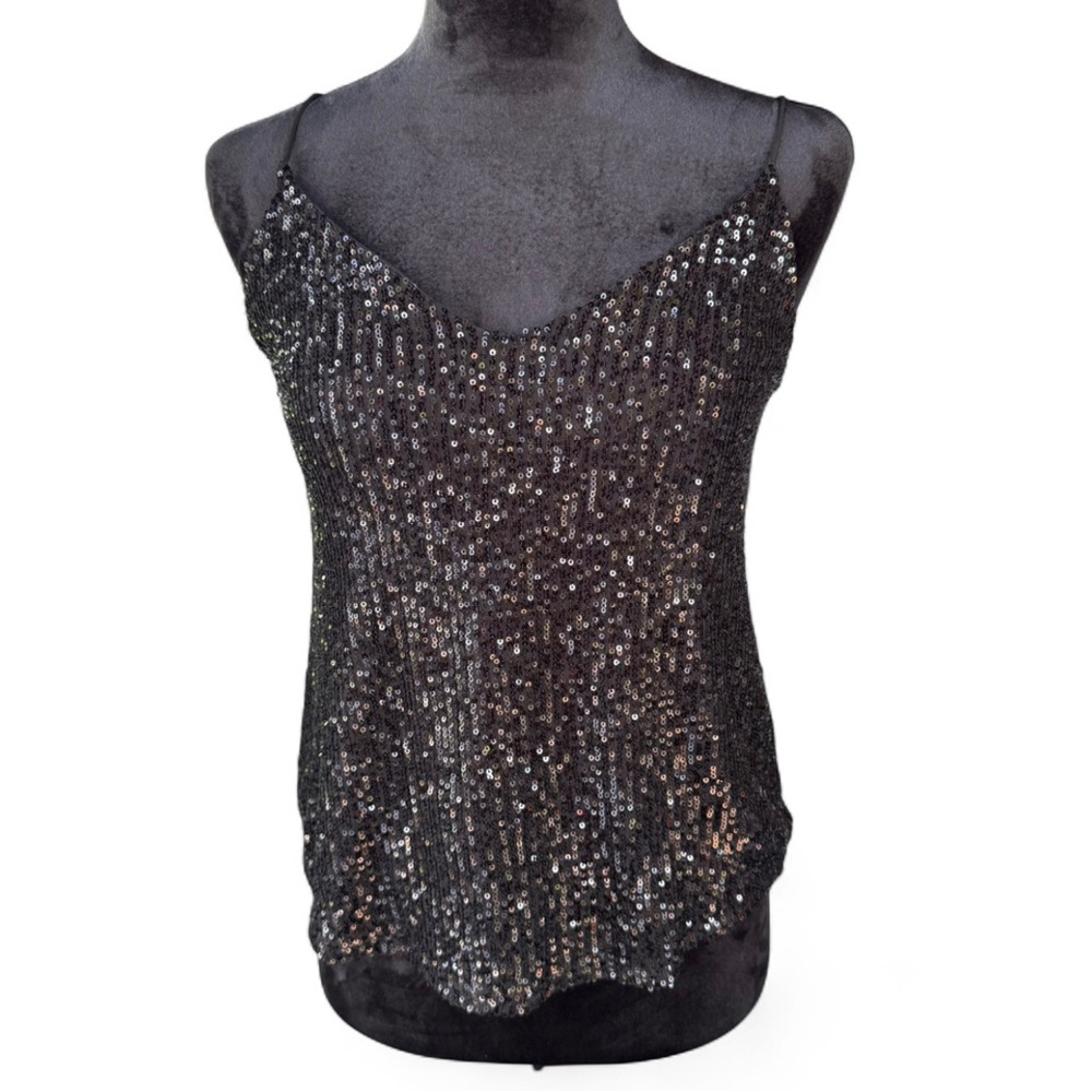 Chocolate Black Sequin Tank Top